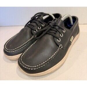 LEMS "MARINER" LEATHER Navy Minimalist BOAT SHOES Men’s Sz 6.5 Women’s Sz 8.5